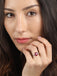 Silver Blood Red Oval Ring