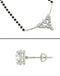 CLARA 925 Sterling Silver Alice Mangalsutra Tanmaniya Pendant Earring Jewellery Set with Chain Gift for Women and Girls