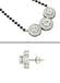 CLARA 925 Sterling Silver Poppy Mangalsutra Tanmaniya Pendant Earring Jewellery Set with Chain Gift for Women and Girls