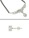 CLARA 925 Sterling Silver Maya Mangalsutra Tanmaniya Pendant Earring Jewellery Set with Chain Gift for Women and Girls