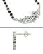 CLARA 925 Sterling Silver Daisy Mangalsutra Tanmaniya Pendant Earring Jewellery Set with Chain Gift for Women and Girls