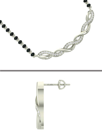 Silver Twist Mangalsutra Jewellery Set