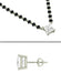 CLARA 925 Sterling Silver Square Mangalsutra Tanmaniya Pendant Earring Jewellery Set with Chain Gift for Women and Girls