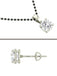 CLARA 925 Sterling Silver Round Mangalsutra Tanmaniya Pendant Earring Jewellery Set with Chain Gift for Women and Girls