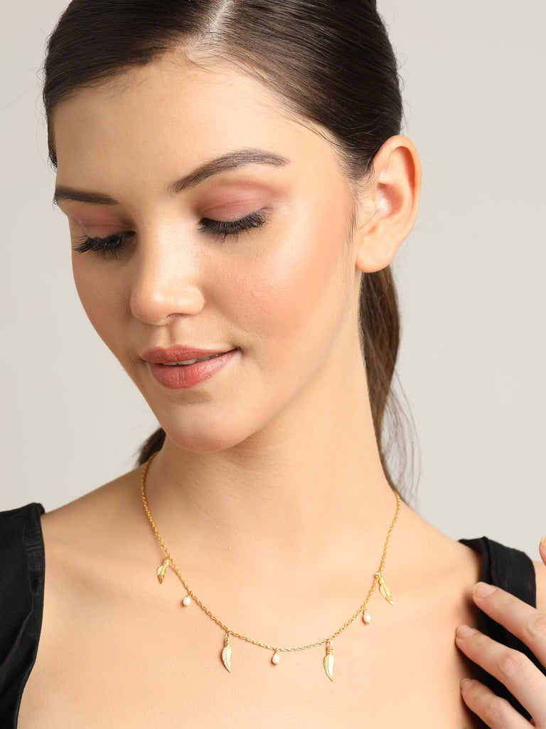 CLARA 925 Sterling Silver Leaf Charm Necklace Chain 