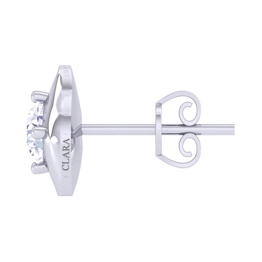 Clara Made with Swiss Zirconia 925 Sterling Silver Platinum Plated Noa Solitaire Earring Gift For Women & Girls