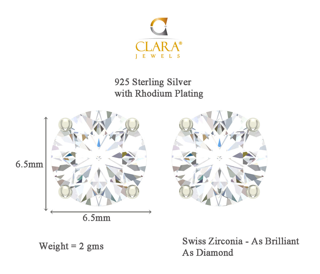 CLARA 925 Sterling Silver Rhodium Plated Maya Pendant Earring Necklace Set with Chain Gift for Women and Girls
