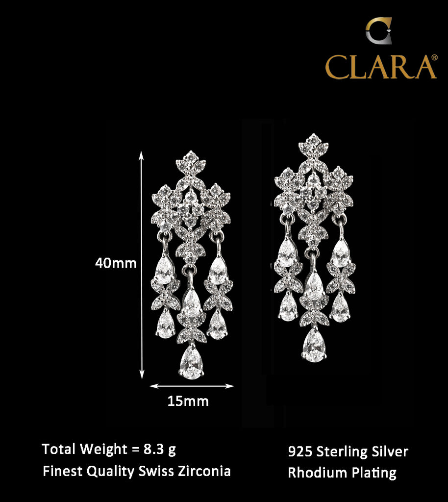 Clara 925 Sterling Silver Queen'S Dangler Earrings