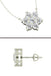 CLARA 925 Sterling Silver Rhodium Plated Star Pendant Earring Necklace Set with Chain Gift for Women and Girls