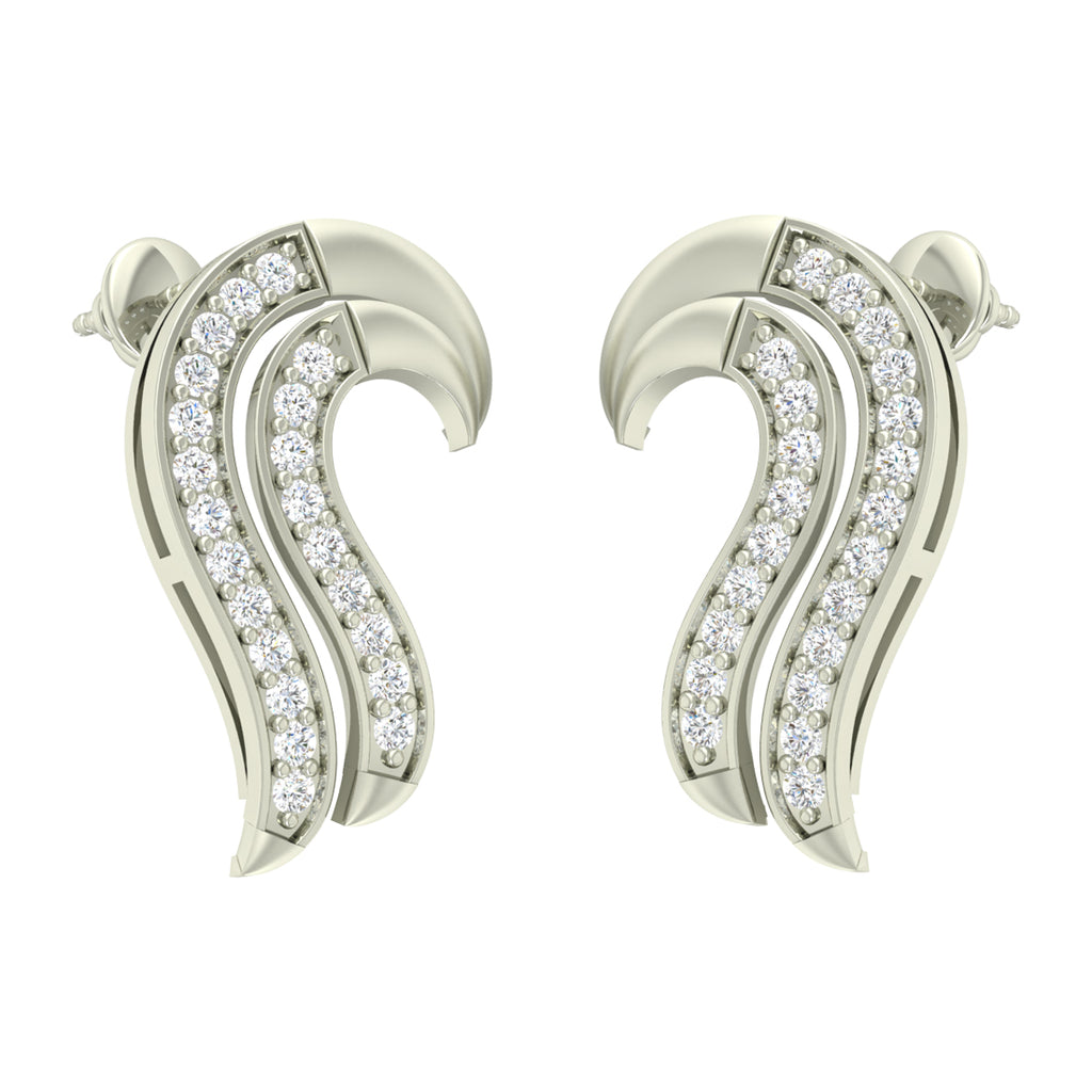 CLARA 925 Sterling Silver Swiss Zirconia Zoe Earring With Screw Back Gift for Women and Girls