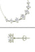 CLARA 925 Sterling Silver Rhodium Plated 7 Stone Pendant Earring Necklace Set with Chain Gift for Women and Girls