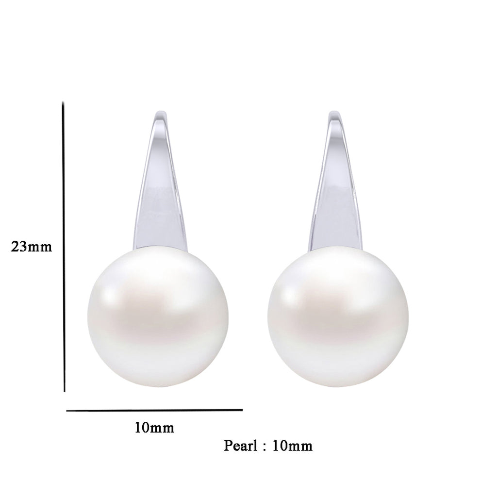 Clara 92.5 Sterling Sterling Silver Classic Pearl Earrings Gift for Women and Girls