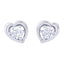 Silver Heart Solitaire Earrings