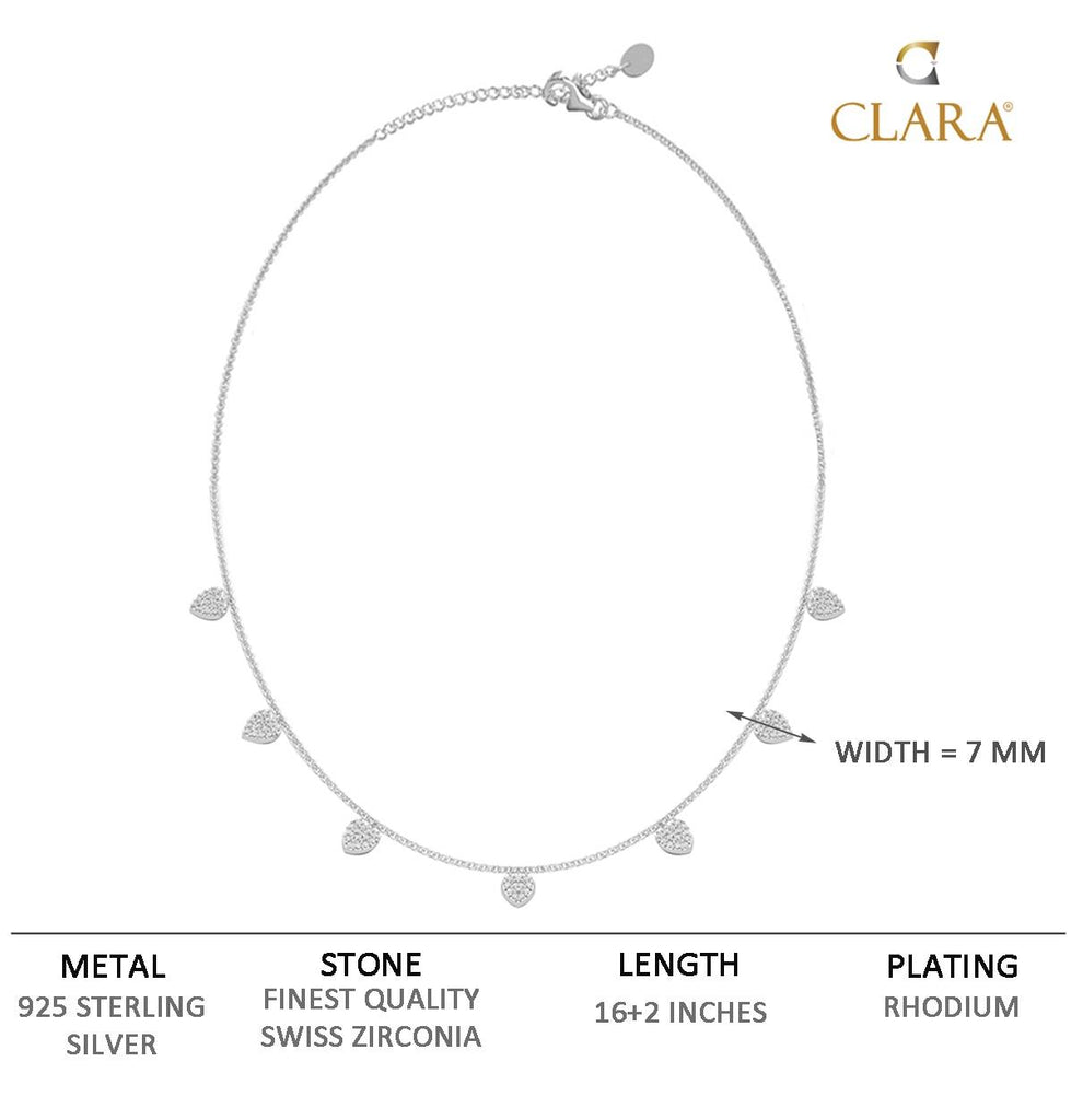 CLARA 925 Sterling Silver Heart Charm Minimal Necklace Chain 