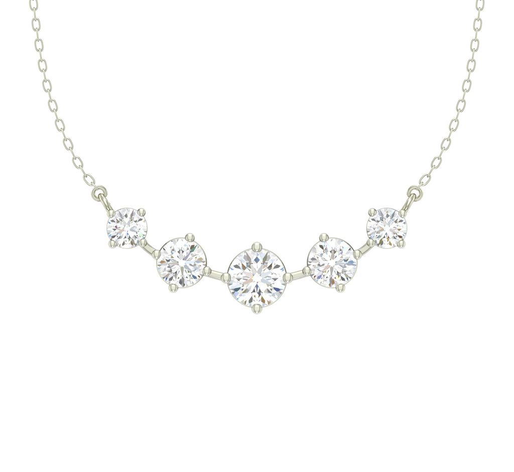 5 Stone Silver Chain Pendant
