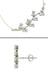 CLARA 925 Sterling Silver Rhodium Plated Leaf Pendant Earring Necklace Set with Chain Gift for Women and Girls