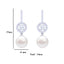 Clara 92.5 Sterling Silver Swiss Zirconia Pearl Earrings Gift for Women and Girls