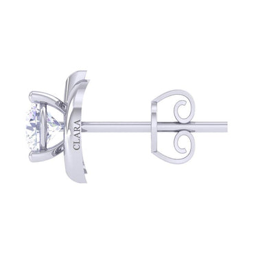 Clara Made with Swiss Zirconia 925 Sterling Silver Platinum Plated Roma Solitaire Earring Gift For Women & Girls