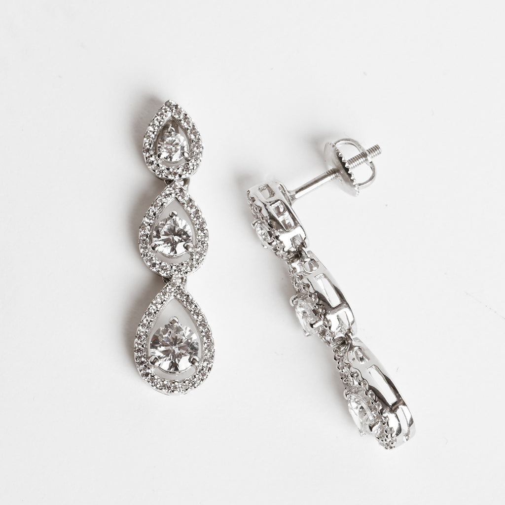 Clara 925 Sterling Silver Classic Dangler Earrings