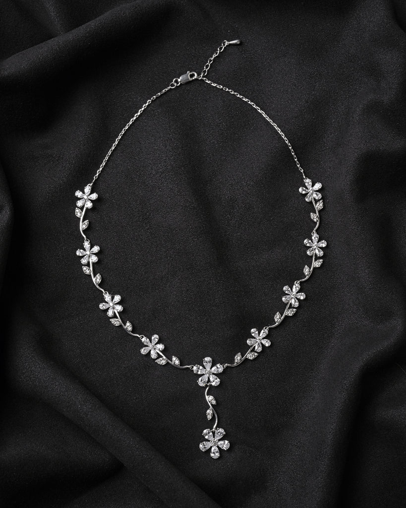 Clara 925 Sterling Silver Flower Necklace
