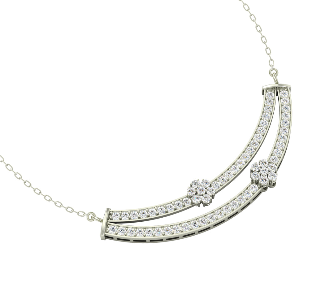 CLARA 925 Sterling Silver Rhodium Plated Ava Pendant with Chain Gift for Women and Girls