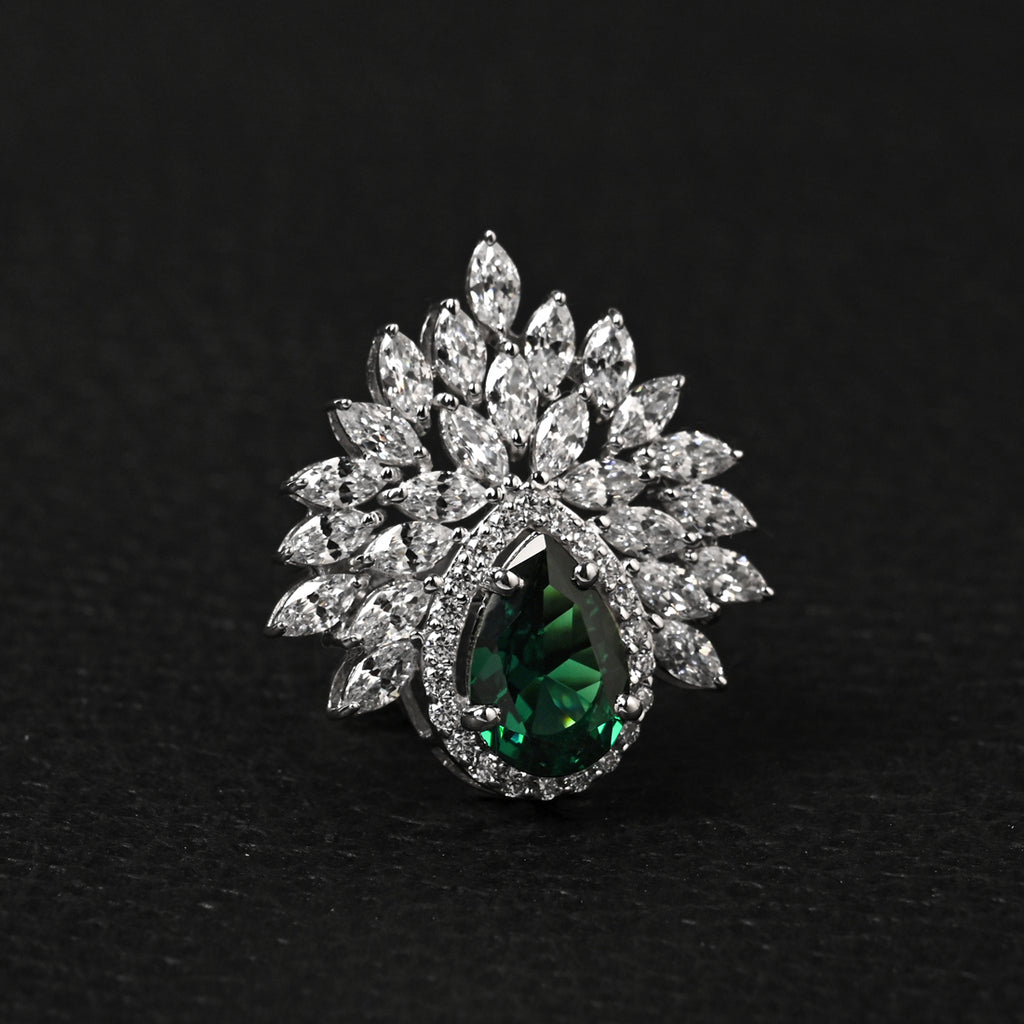 Clara 925 Sterling Silver Prisha Adjustable Cocktail Ring 