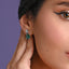 Clara 925 Sterling Silver Solitaire Green Drop Earrings