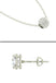 CLARA 925 Sterling Silver Rhodium Plated Ball Pendant Earring Necklace Set with Chain Gift for Women and Girls