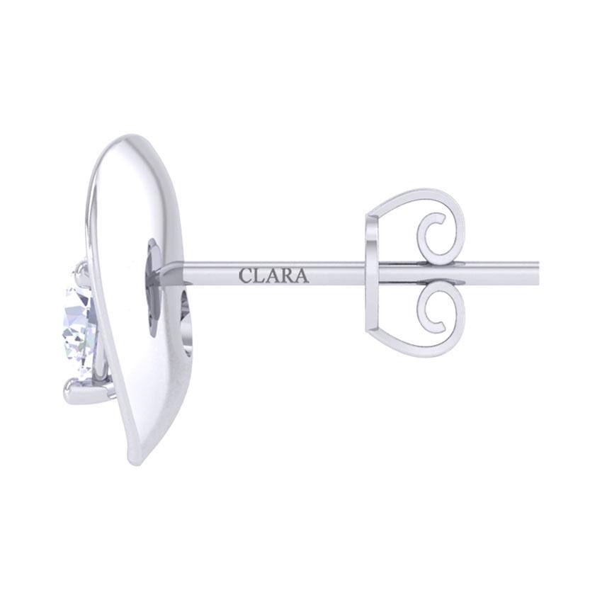 Clara Made with Swiss Zirconia 925 Sterling Silver Platinum Plated Big Heart Solitaire Earring Gift For Women & Girls