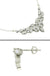 CLARA 925 Sterling Silver Rhodium Plated Elsie Pendant Earring Necklace Set with Chain Gift for Women and Girls