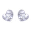 Silver Big Heart Solitaire Earrings