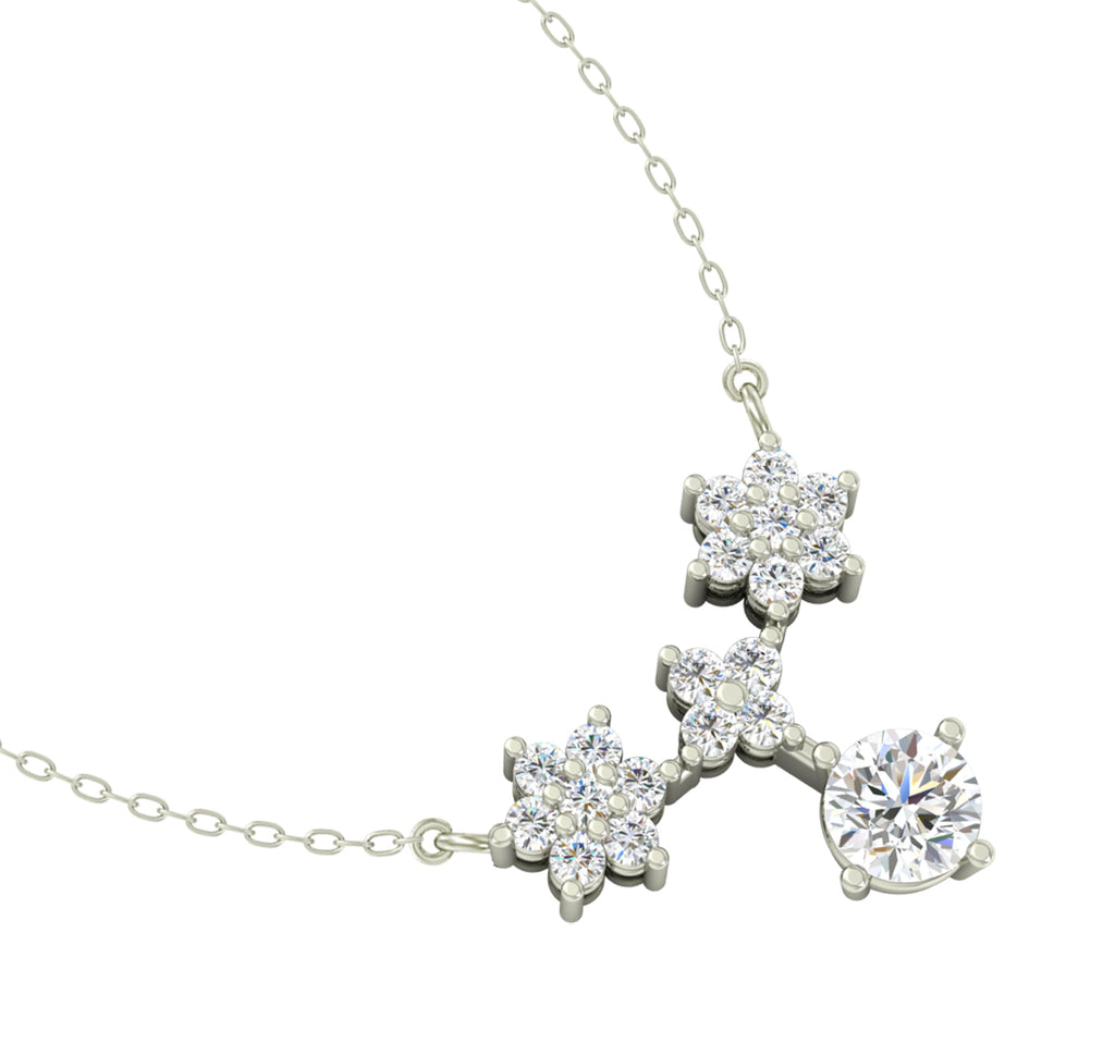CLARA 925 Sterling Silver Rhodium Plated Lily Pendant with Chain Gift for Women and Girls