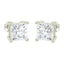 CLARA 925 Sterling Silver Swiss Zirconia Square Earring With Screw Back Gift for Women and Girls