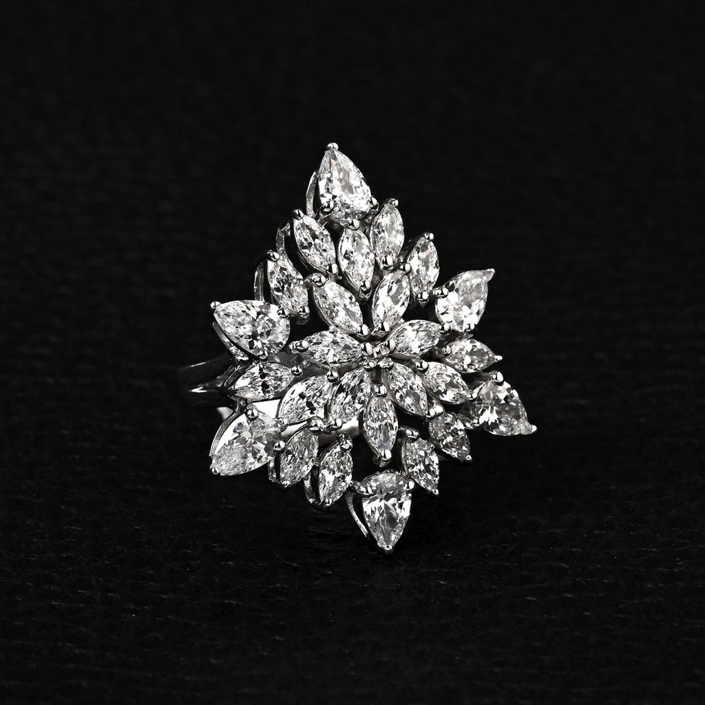 Clara 925 Sterling Silver Kayra Adjustable Cocktail Ring 