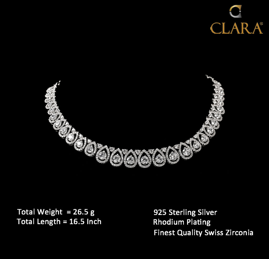 Clara 925 Sterling Silver Classic Necklace
