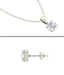 CLARA 925 Sterling Silver Rhodium Plated Round Pendant Earring Necklace Set with Chain Gift for Women and Girls