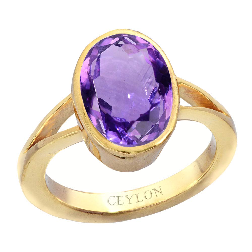 Ceylon Gems Amethyst Katela 3cts or 3.25ratti stone Zoya Panchdhatu Ring