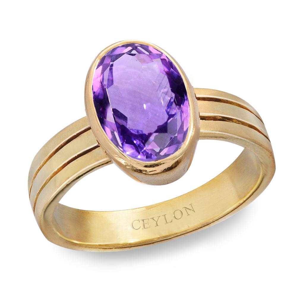 Ceylon Gems Amethyst Katela 5.5cts or 6.25ratti stone Stunning Panchdhatu Ring