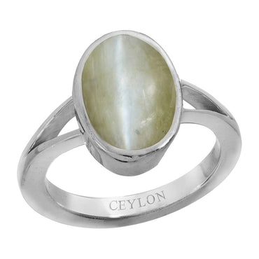 Ceylon Gems Chrysoberyl cat's eye Lehsunia 7.5cts or 8.25ratti stone Zoya Silver Ring
