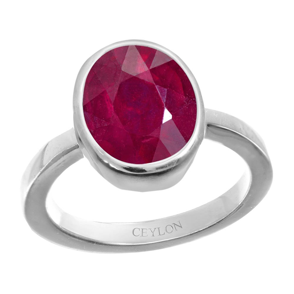 Ceylon Gems Ruby Premium Manik 3cts or 3.25ratti stone Elegant Silver Ring
