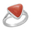 Ceylon Gems Trikona Coral Moonga 7.5cts or 8.25ratti stone Zoya Silver Ring