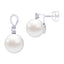 Clara 92.5 Sterling Silver Classic Pearl Pendant Earrings Set with Chain Jewellery Set Gift for Women and Girls