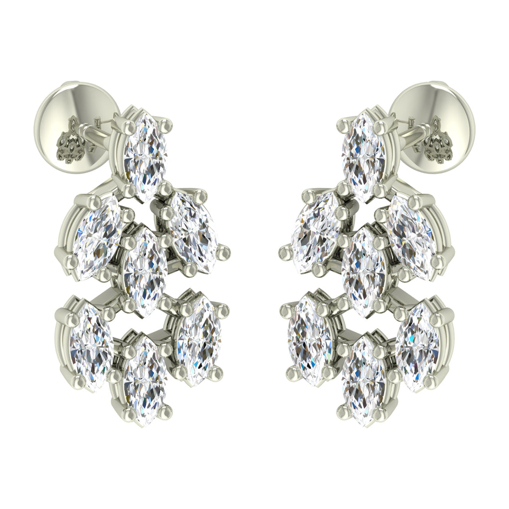 CLARA 925 Sterling Silver Swiss Zirconia Daisy Earring With Screw Back Gift for Women and Girls