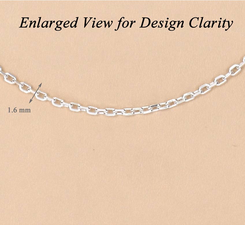 Clara Anti-Tarnish 92.5 Sterling Silver Link Chain Necklace in 16 18 24 inches for Women & Girls