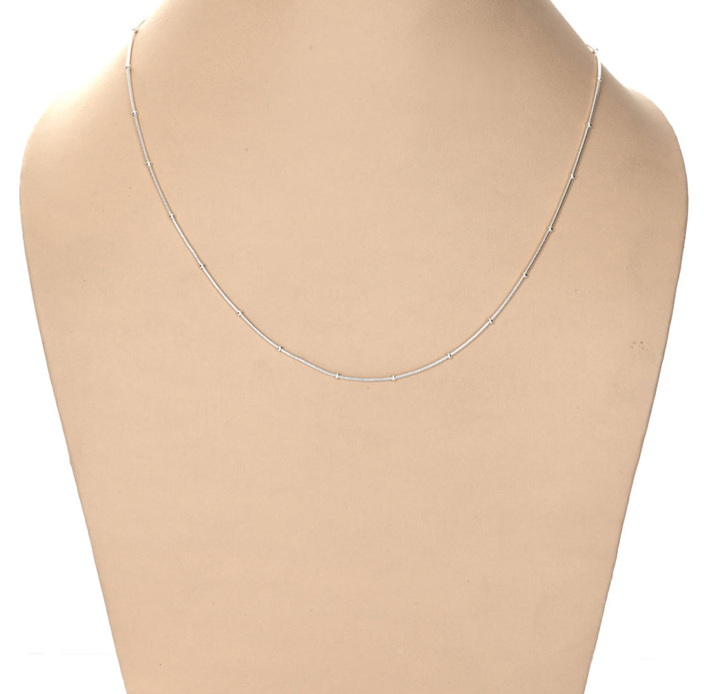 Clara Anti-Tarnish 92.5 Sterling Silver Designer Chain Necklace in 16 18 24 inches for Women & Girls