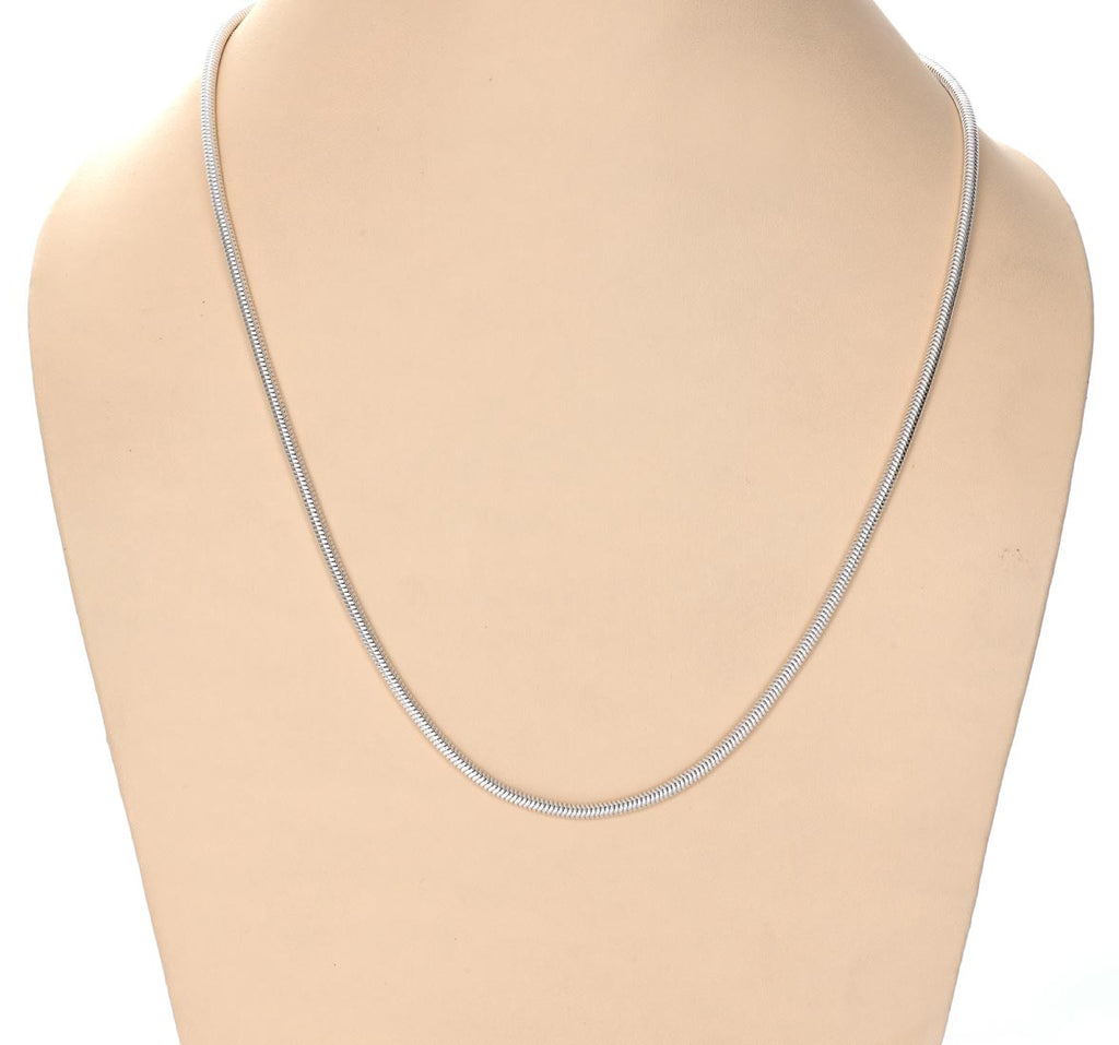 Clara Anti-Tarnish 92.5 Sterling Silver Snake Chain Necklace in 20 24 28 inches for Men & Boys