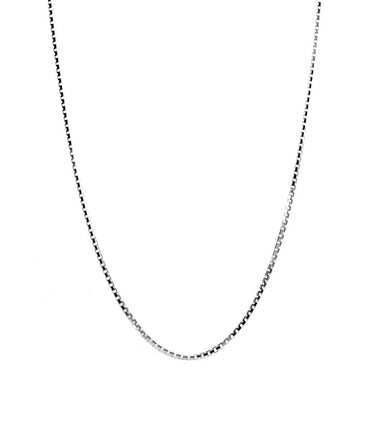 Clara Anti-Tarnish 92.5 Sterling Silver Box Chain Necklace in 20 24 28 inches for Men & Boys