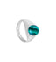 Certified Malachite (Daana Firang) Bold Silver Ring 9.3cts or 10.25ratti