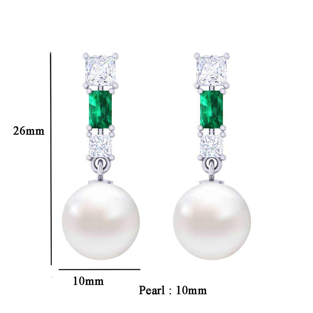 Clara 92.5 Sterling Silver Swiss Zirconia Pearl Earrings Gift for Women and Girls