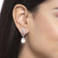 CLARA 925 Sterling Silver Pearl Akari Earrings Rhodium Plated, Swiss Zirconia , Screw Back | Gift for Women & Girls